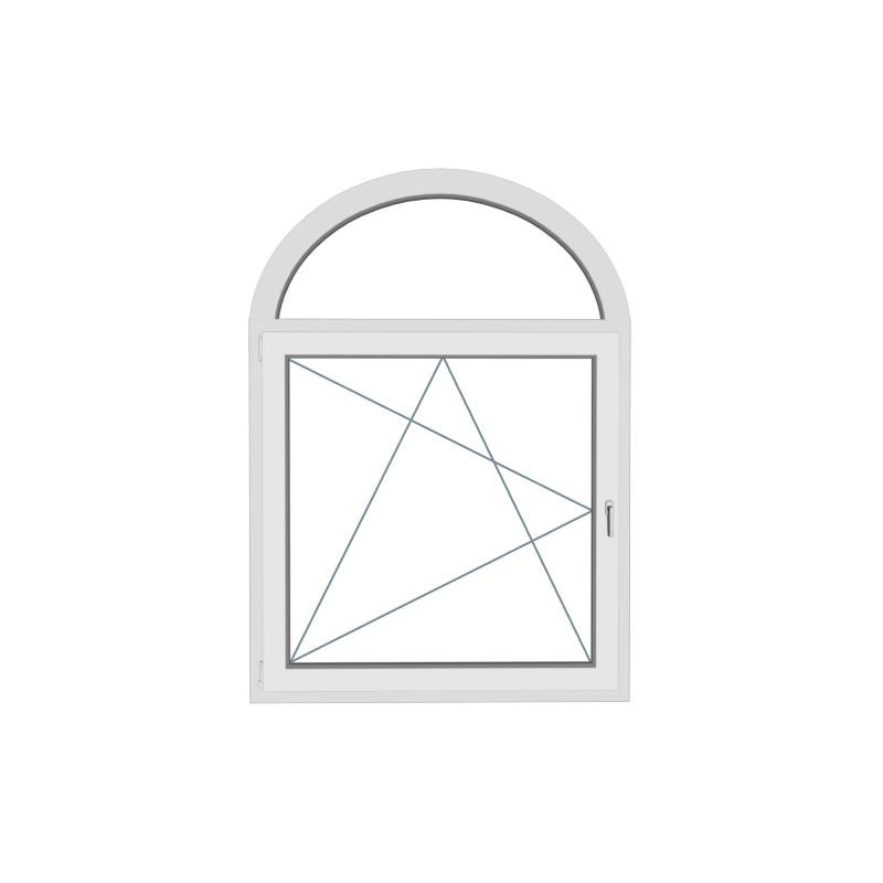 Арочное пластиковое окно №7, 1100X800